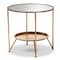 Baxton Studio Tamsin Gold Finished Metal and Mirrored Glass Table with Tray Shelf 151-9067 - alternate 1